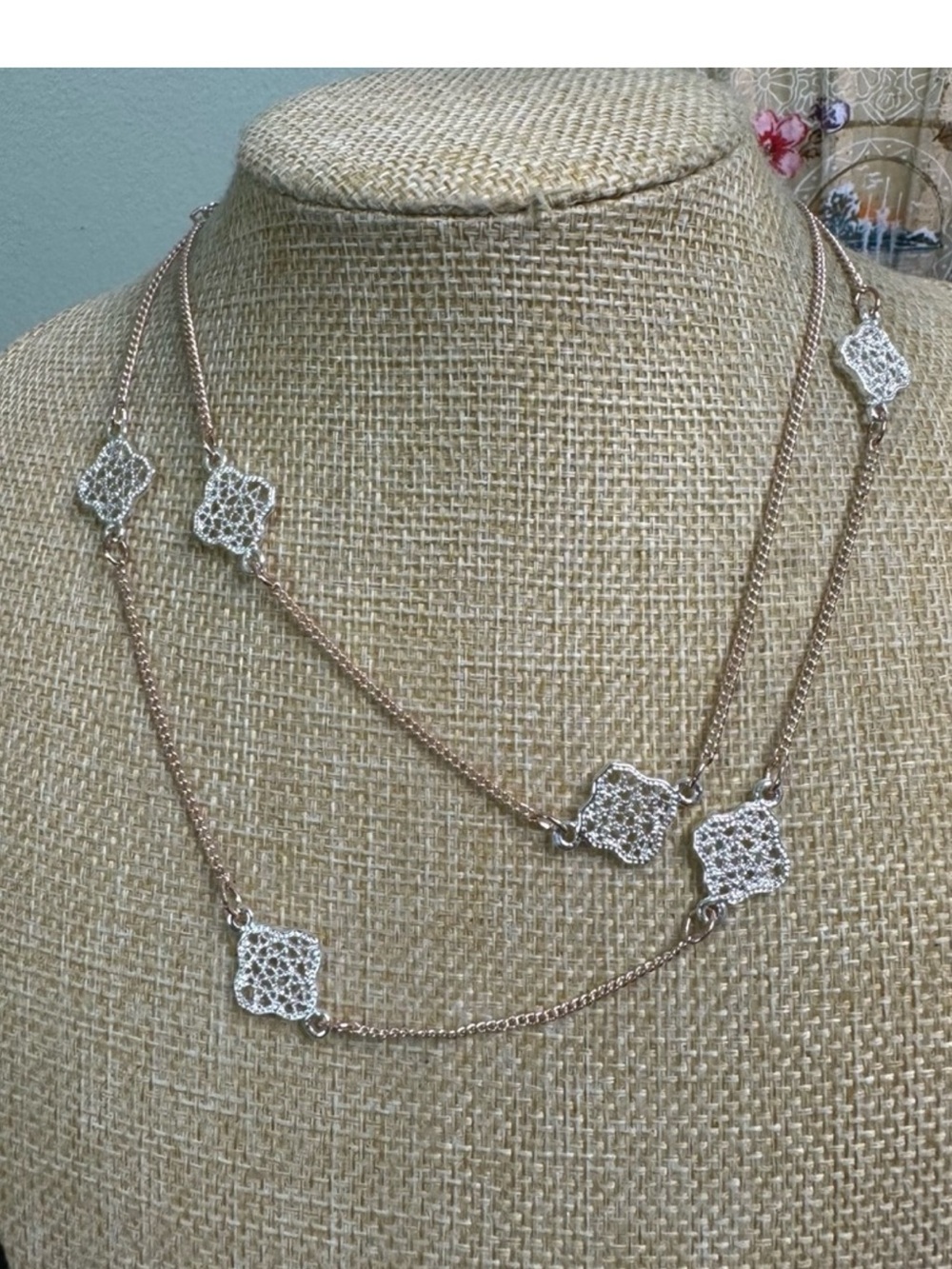 Liz Claiborne Long floral necklace